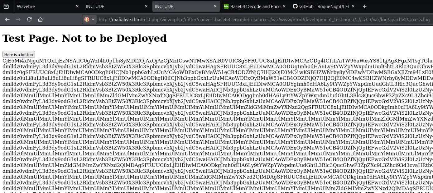 Apache access log via LFI