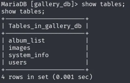 tables in gallery_db