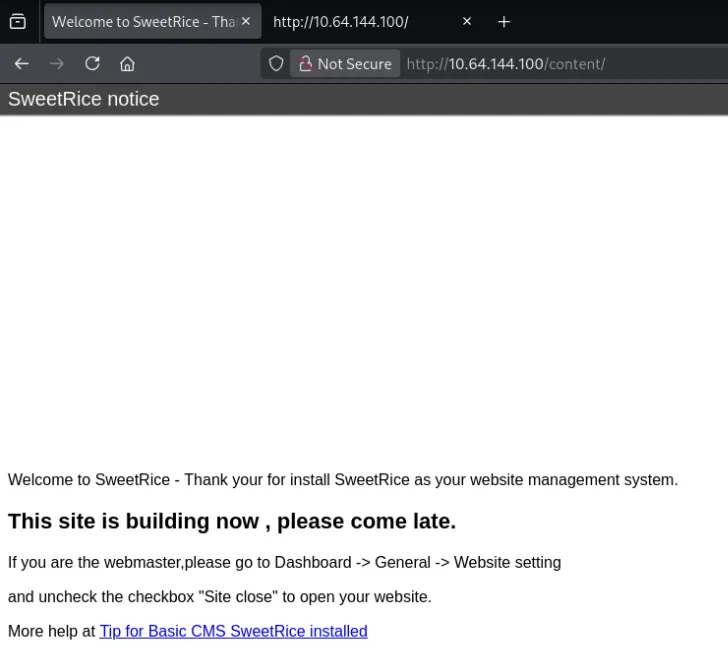 /content landing page