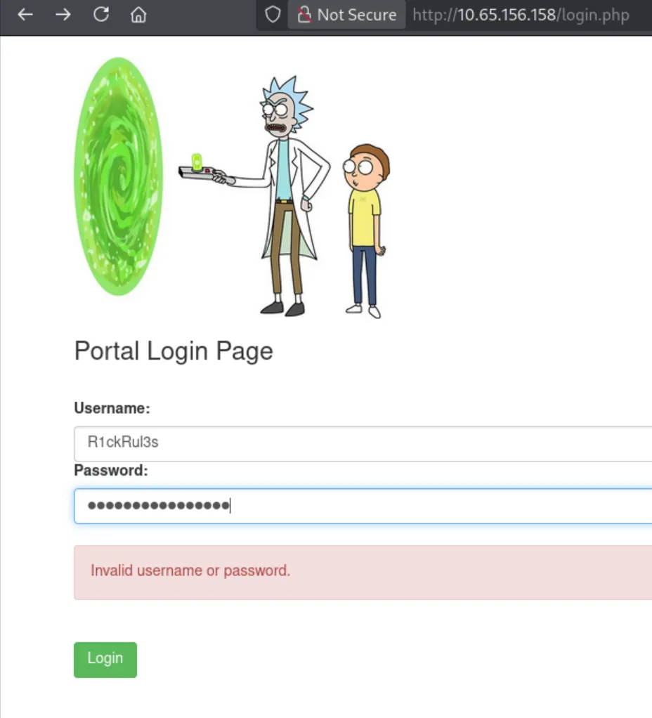 Logging in with the recovered credentials