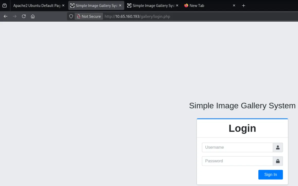 port 8080 — login portal