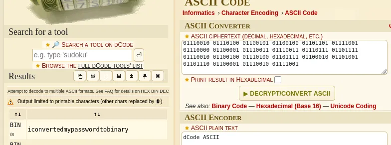 binary decoded